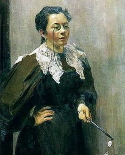 A portrait of Anna Ostroumova Lebedeva